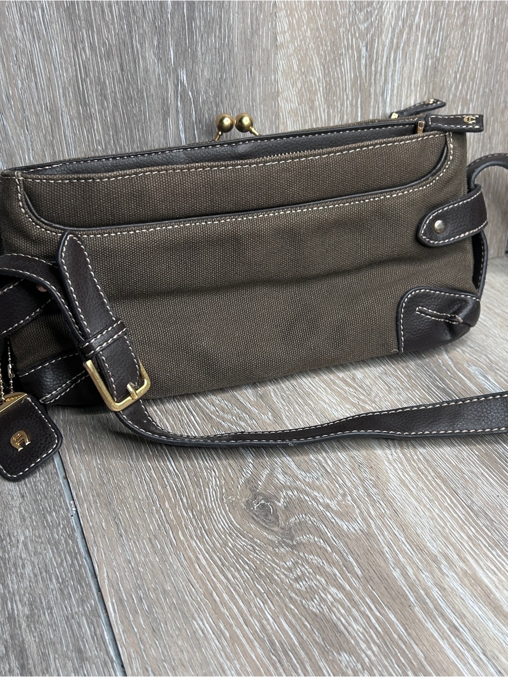 Etienne Aigner Brown Crossbody Bag |
Canvas Messenger w/ Leather Strap - Picture 12 of 16